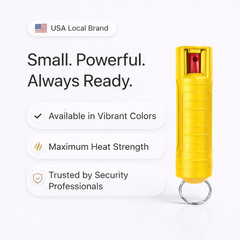 3 Pack Burn Pepper Spray Keychain 0.5 oz Maximum Strength OC Self Defense Yellow