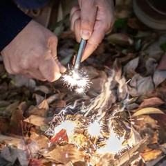 Survival Ferrocerium Drilled Flint 4 Inch Fire Starter, Ferro Rod Kit