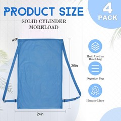 Wesnoy 4 Pcs Large Mesh Laundry Bag with Adjustable 24 X 36 Inches, Colorful