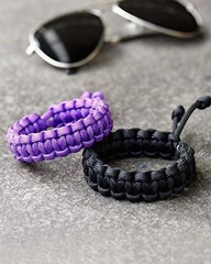 Paracord Survival Bracelets Braided Paracord Handmade Rope for black&purple