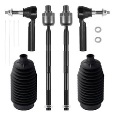 6PC Inner & Outer Tie Rod Kit with Steering Boots for 6pc-EV800572 ES800286