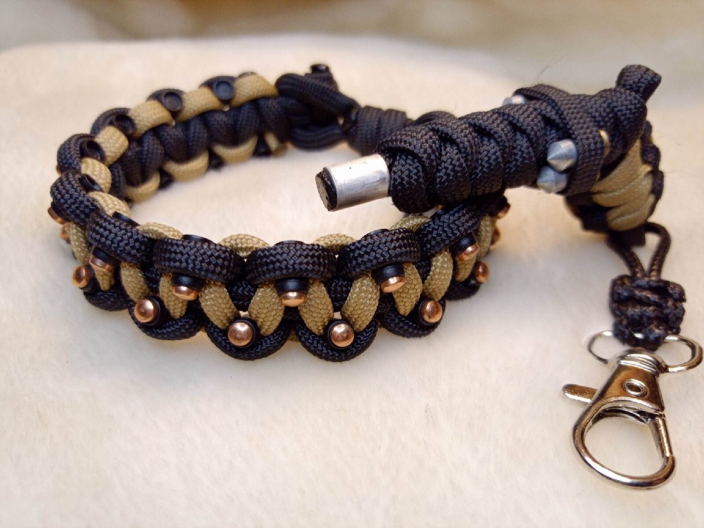 Paracord Airgun Ammo Bracelet Copper 4.5mm Pellets And Revolver Fob Easy Reload
