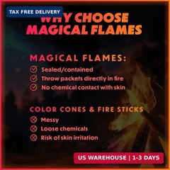 Magical Flames Fire Color Packets (12 Pack), Vibrant Multi-Color Fire for Fire P