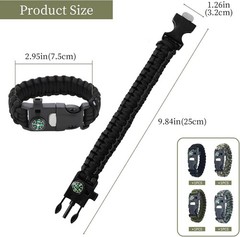 Survival Bracelets 4-Pack |SURVIVAL KIT 5-in-1 Paracord Bracelet Set with Fire S