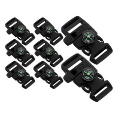 8 Pcs Compass Fire Starter Whistle Buckle Daily Bracelet Buckles