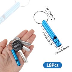 Prasacco 18 Pcs Emergency Whistle with Keychain, Survival…