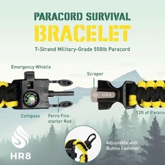 Paracord Survival Bracelet (3 Pack) – Adjustable Paracord Bracelets, Hunting …