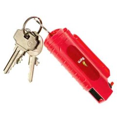 BURN Pepper Spray 1/2oz Self Defense Keychain Safety Lock Molded Red 2 Pack