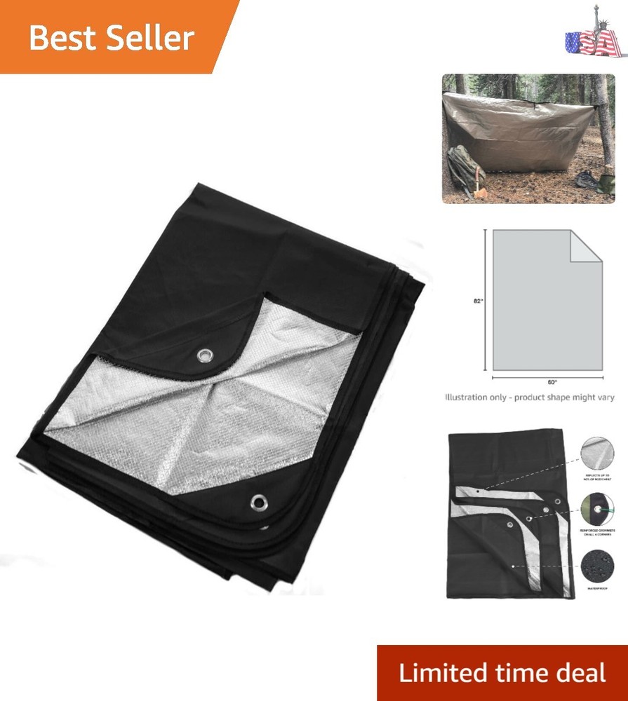 Insulated Tarp, Reusable Heavy Duty Thermal Survival Blanket – 60x82in, Refle…