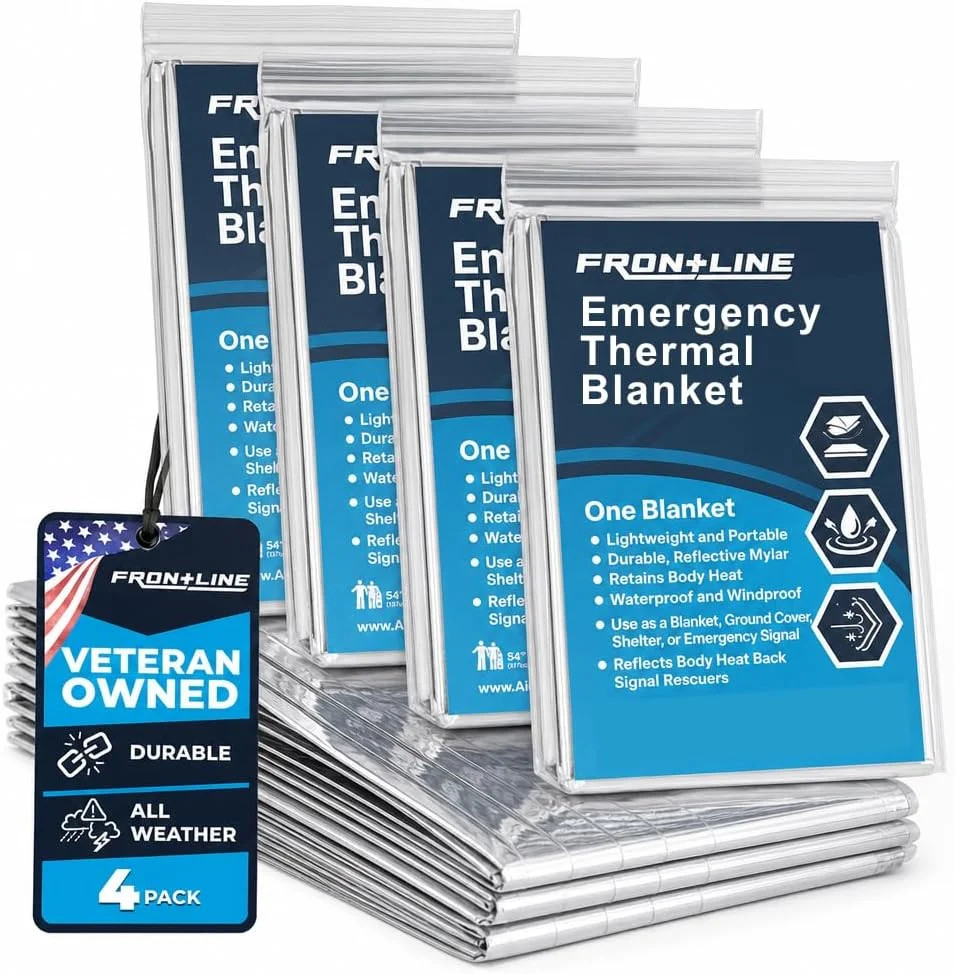 FRONTLINE Mylar Emergency Blankets 54″ x 84″ | Lightweight Thermal Survival Spac