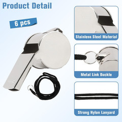 Whistle, 4 Pcs Whistle for Coaches Stainless Steel Whistles with Lanyard Refe…