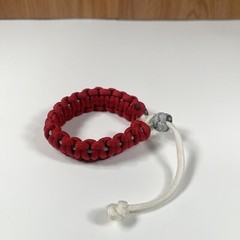 Handmade Braided Adjustable Paracord Bracelet in Red White New