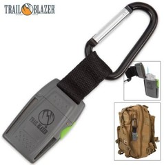 Windproof Jet Flame Torch Lighter w/ Butane Fuel Refillable D Clip Carabiner BOB