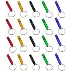 20 Pcs Emergency Whistle Aluminum Alloy Emergency Whistle Survival Loud with