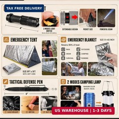 Survival Kit, 250Pcs Survival Gear First Aid Kit with Molle System Compatible Ba