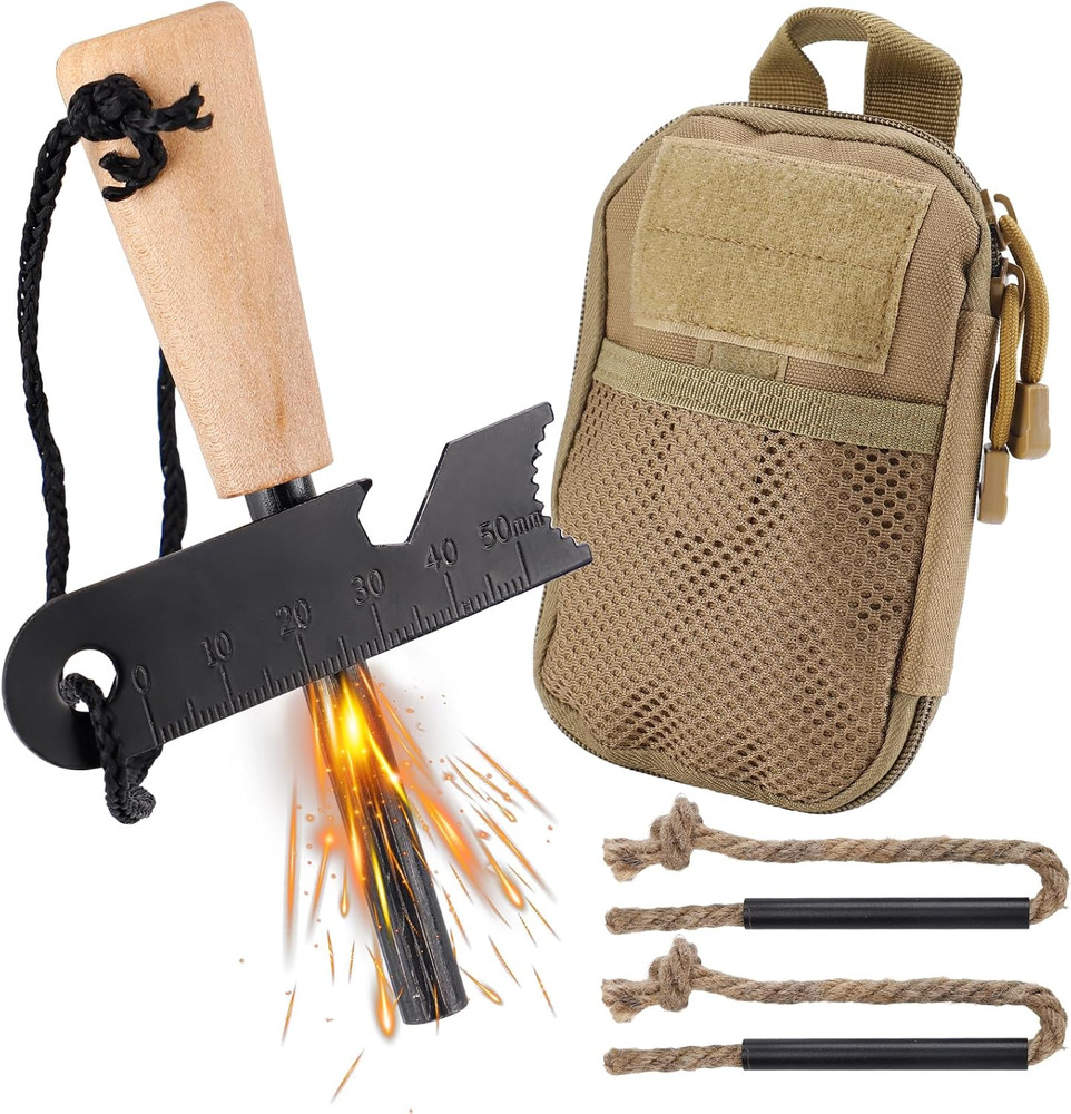 Fire Starter Survival Tool, Fire Starter Kit Includes Magnesium Rod, Steel Strik