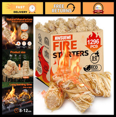1296PCS Fire Starters for Campfires, BBQ, Grill & Fireplace – Quick Light, Water