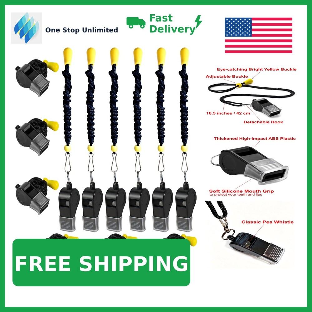 SUYAMI 12 Packs Sports Whistles with Lanyard, for Coaches, Referees and Offic…