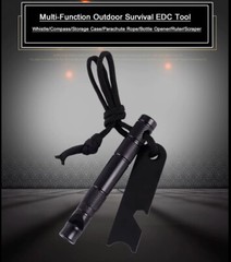 Emergency Survival Tool Rescue Rape Whistle Button Compass Fire Flint Striker