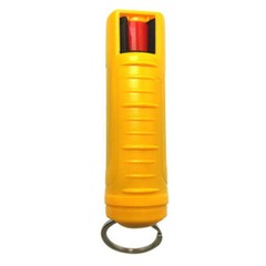 BURN Pepper Spray Keychain Self Defense Security Case Molded 1/2oz Yellow 2 PACK