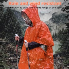 4 Piece Emergency Survival Poncho, Emergency Rain Poncho, Rescue Blanket Bivouac Bag, Emergency…