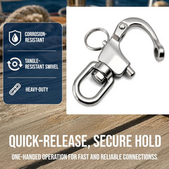 316 Stainless Steel Swivel Eye Snap Shackle Quick Release,Bail Rigging Clip
