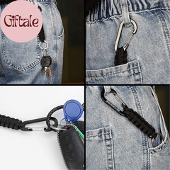 Paracord Keychain Carabiner Clip, D Ring Lanyard Hanger Stroller Hook for Water