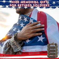 Liliaafar 40 Pcs Memorial Day Patriotic Paracord Bracelet for Dad Veteran Tac…