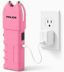POLICE Stun Gun 928 Max Volt Heavy Duty Rechargeable LED Flashlight Pink