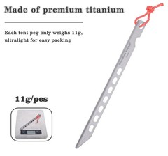 iBasingo 6pieces/Lot Ultralight Titanium Tent Pegs Outdoor Camping Tent Stake…