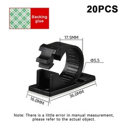 20Pcs Self-Adhesive Cable Organizer Clips Management Wire Holder USB Winder