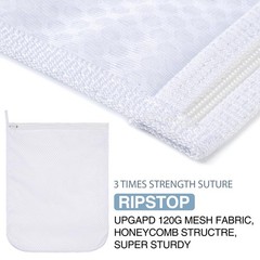 3 pcs Durable Honeycomb Mesh Laundry Bags for Delicates 12″ x 3 Medium, White
