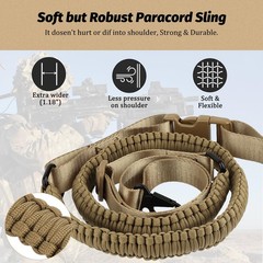 Point Paracord Sling with Metal Hook, 1.18″ Wide Traditional Paracord Webbing…
