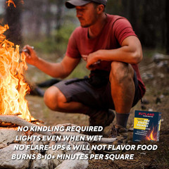Rutland Safe Lite Fire Starter Squares – Heavy Charcoal Starters for Fireplace,