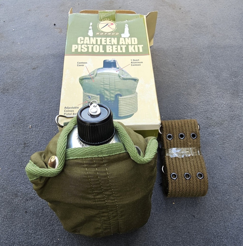 Rothco Plastic Canteen w/ Cover And Pistol Belt Kit (new in the box)