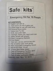 Safe T kits / SafeTkits Bucket Emergency Kit w/ Seat 56 Pieces for 10 People New