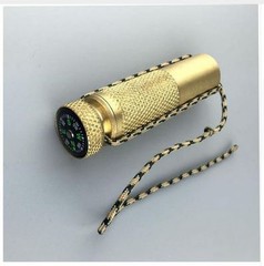 Brass Waterproof Mini Small Survival Match Fire Lighting Container Compass Kit