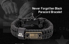 Hero Company Never Forgotten Black Tactical Paracord Bracelet
