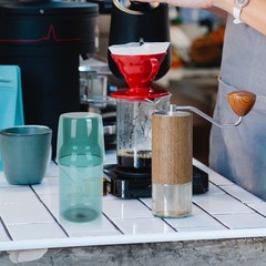 Reusable Glass Cup Kettle Kit Sky Blue Home Drinkware Elegant Design