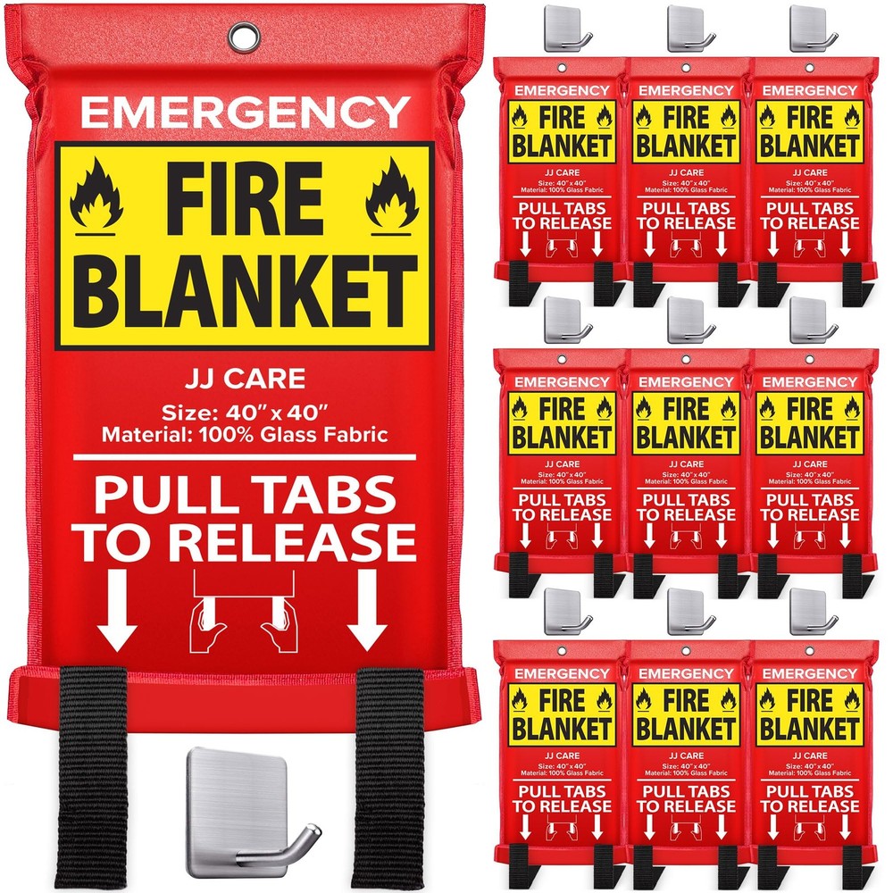 Jj Care Fire 10 Packs Fire For High Heat Resistant Fire Suppression Blankets