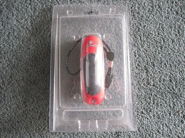 Fox 40 8040 Electronic 3 Tone Whistle with Wrist Lanyard – Red/Black
