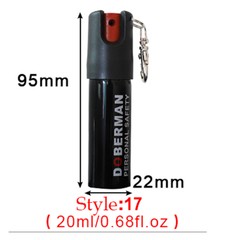 Pepper Spray 20ml Black Security Self Defense Keychain Belt Clip