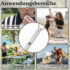3 Piece Emergency Whistle, Safety Whistle Titanium, Survival Whistle, Signal Whistle…