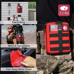 First Aid Kit,Survival Gear Outdoor Tactical 1 Count (Pack of 1), Red