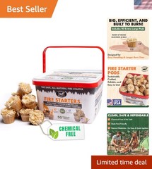 Effortless Fire Starters in Plastic Bucket – 50 Pods for Indoor & Outdoor Use