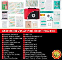 Protect Life Survival First Aid Kit for Home/Business, Camping Survival, 160pcs