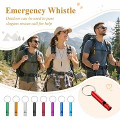 200 Pcs Emergency Whistle with Keychain, Colorful Aluminum Survival Whistles …