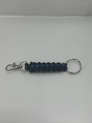 Thin Blue Line Key Chain w/ring & swivel lobster clasp 550 paracord handmade