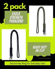 Premium Paracord Lanyard Keychain,2Pcs Heavy Duty Braided Parachute Rope Neck…