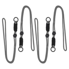 4 Pcs Paracord Lanyard Necklace, Lanyard with Split Ring, Black & White